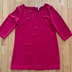 Leith cerise pink 3/4 sleeve Barbiecore swing mini dress EUC